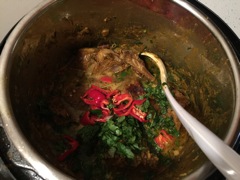 Add coriander leaves and Peppers