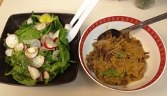 Pulled Coconunt Curry Beef w Salad