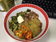 Pulled Beef w Curry and Greens
