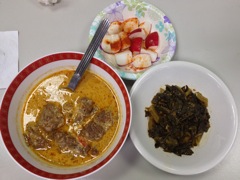 Beef Curry, Collards and Radishes